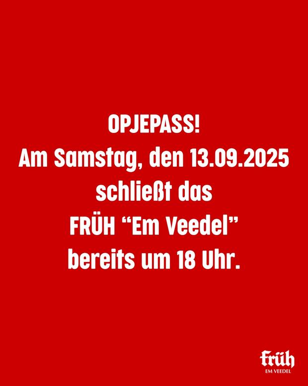 Bild Geänderte Öffnungszeit am 13.09.2025